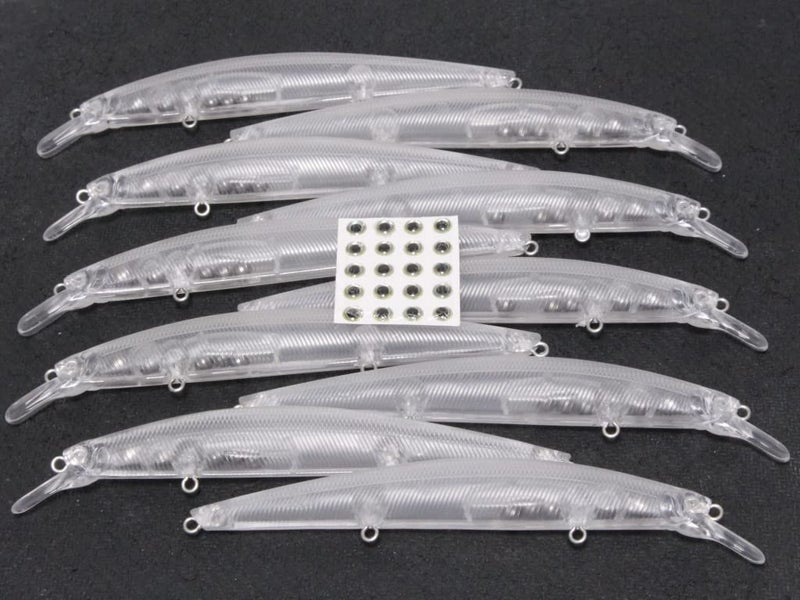 wLure 10 Blank Unpainted Minnow Crankbait Topwater Lipless Jerkbait Fishing Lures V3 (UPM672P10) - Image 2